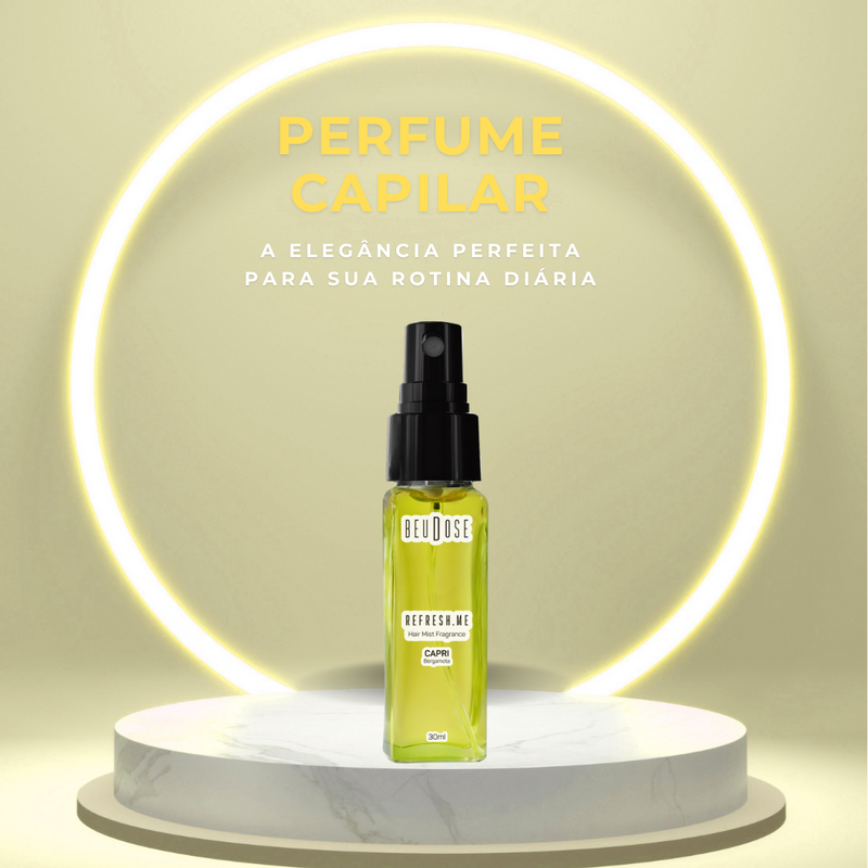 Perfume Capilar  Refresh.Me Capri Bergamota 30ml - Fragrância Refrescante para Cabelos