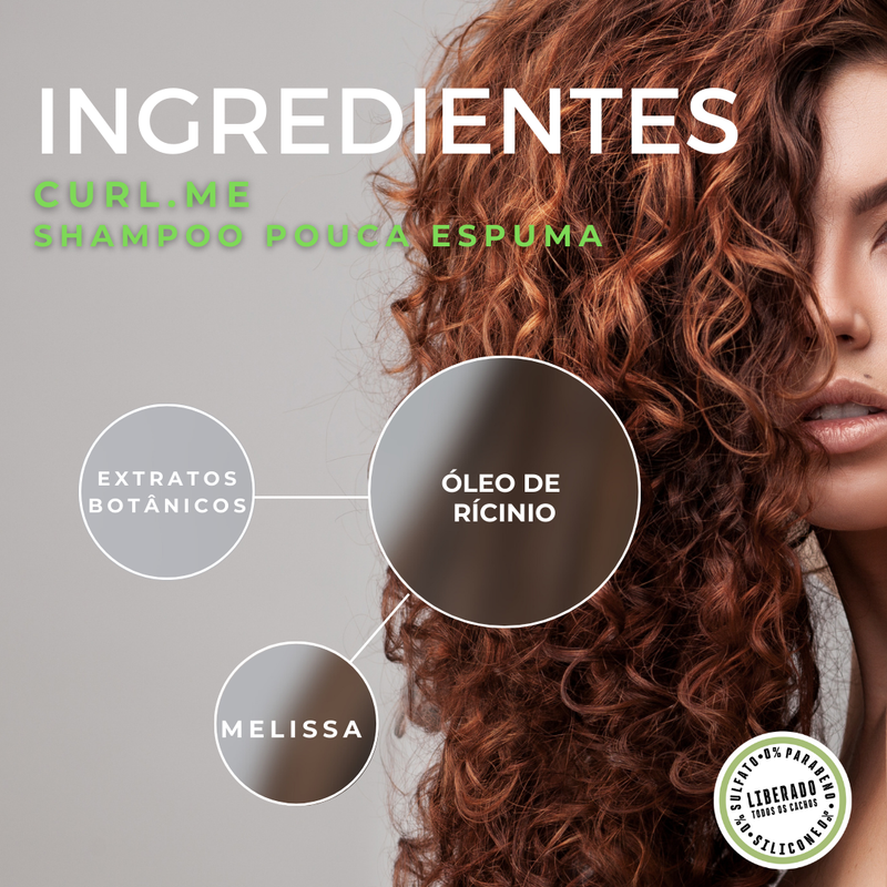 Shampoo CURL.ME- POUCA ESPUMA - Hidratação