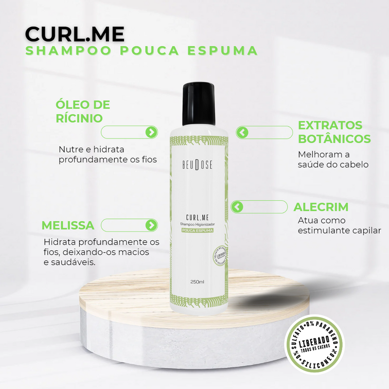 Shampoo CURL.ME- POUCA ESPUMA - Hidratação