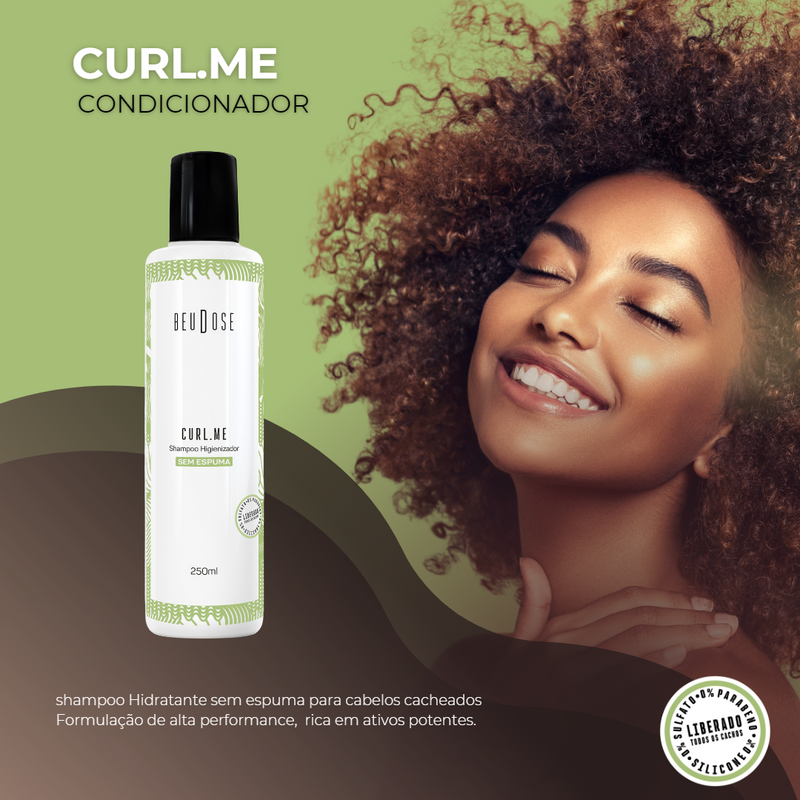 Shampoo CurlMe Sem Espuma 250ml - Limpeza Suave e Definição para Cachos